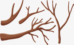 不同花纹棕色卡通不同树枝矢量图高清图片