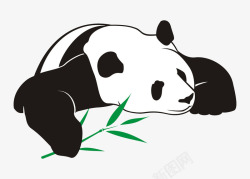 拿着竹叶的熊猫素材