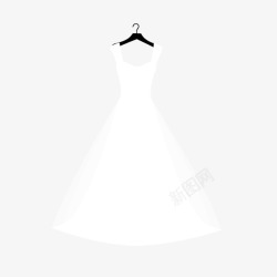 卡通白色婚纱衣服素材