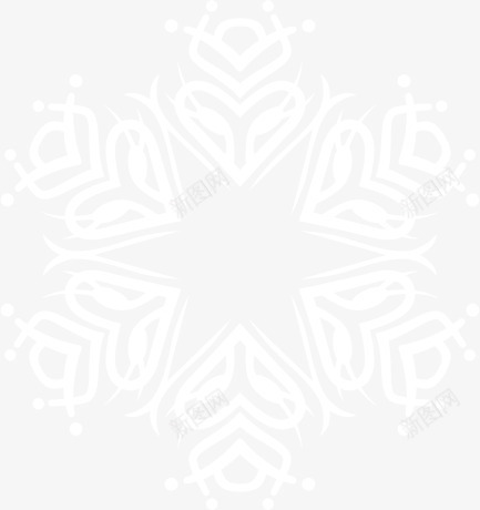 六角星雪花png免抠素材_新图网 https://ixintu.com 六角形状 带圆点 白色 雪花