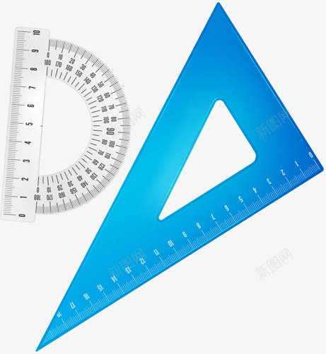 文具png免抠素材_新图网 https://ixintu.com 三角尺 直角尺 量角器