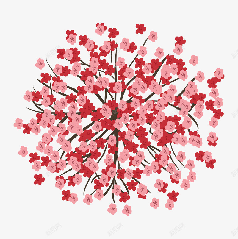 粉红色花朵大树俯视图png免抠素材_新图网 https://ixintu.com 手绘植物 树俯视图 植物 粉色 绿植 花卉 花朵 花树俯视图