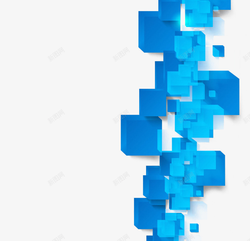 立体蓝色方块png免抠素材_新图网 https://ixintu.com 三维 创意 现代 立体 简洁 蓝色