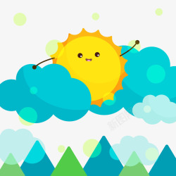 云中的太阳卡通夏季云中的太阳高清图片