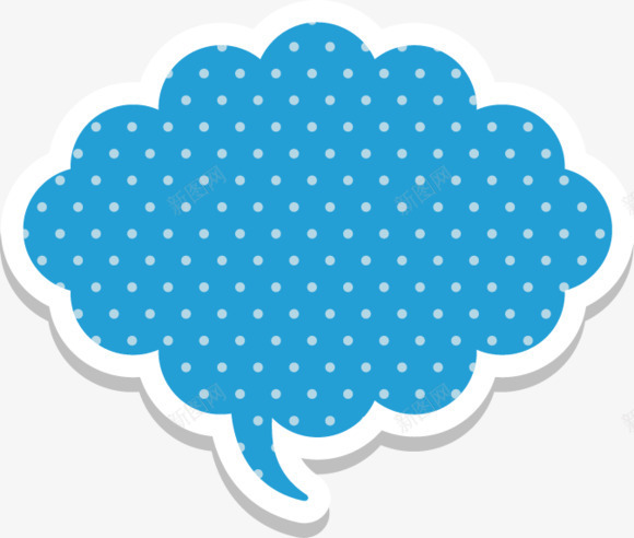 蓝色对话框云朵装饰png免抠素材_新图网 https://ixintu.com 云朵 对话框 蓝色 装饰