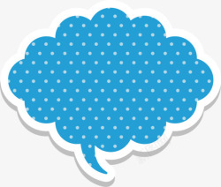 蓝色对话框云朵装饰素材