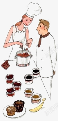 手绘厨师png免抠素材_新图网 https://ixintu.com 厨师 手绘 欧美 炖汤 烹饪 美女