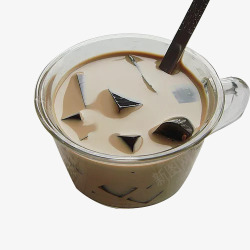 罐子装仙草奶茶咖啡杯装仙草奶茶高清图片