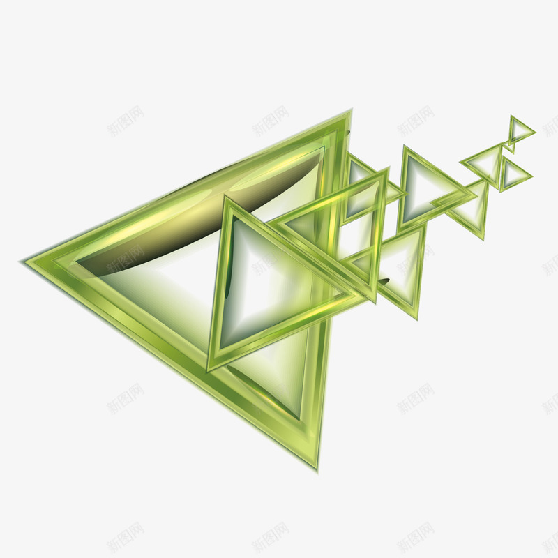 绿色创意三角形矢量图ai免抠素材_新图网 https://ixintu.com 三角形 创意 绿色 矢量图