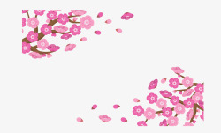 粉红漂浮的浪漫樱花矢量图素材