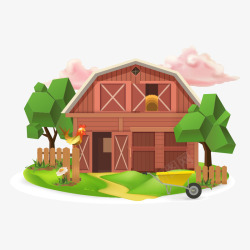 护栏里的花小房子小木屋高清图片