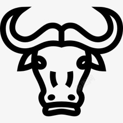 轮廓的脸公牛面对角图标高清图片