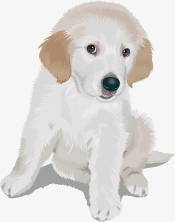 白色可爱狗狗矢量图素材