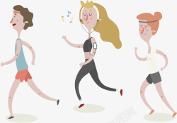 跑步运动的插画素材