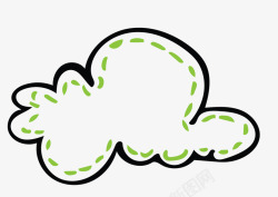 绿色手绘云朵素材