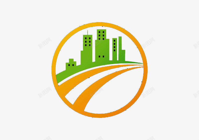 黄色城市建筑logo图标png_新图网 https://ixintu.com PNG logo 城市 建筑 绿色 黄色