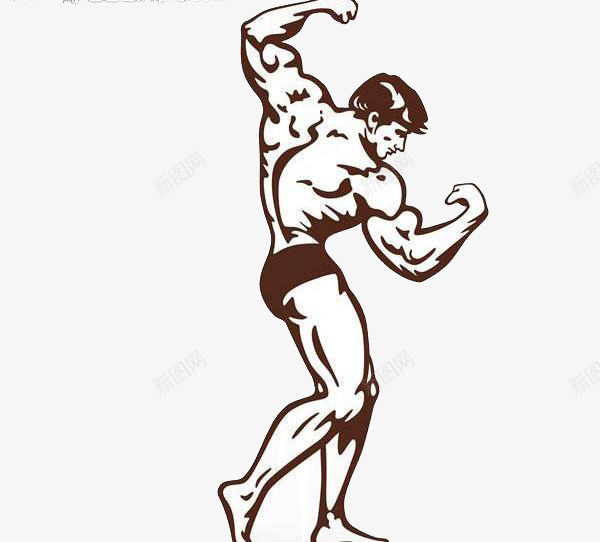 肌肉男png免抠素材_新图网 https://ixintu.com 健身 强壮肌肉男 手绘 肌肉男 运动