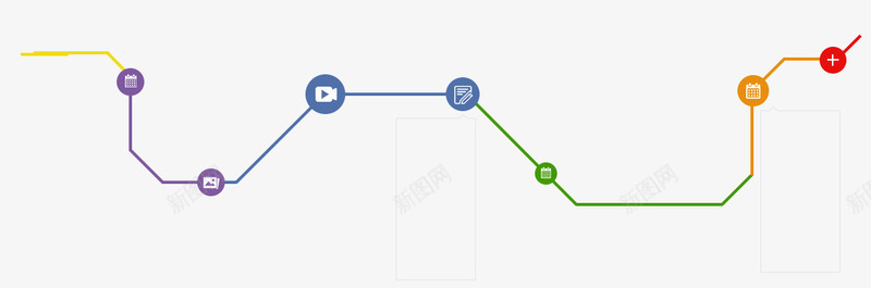 折线和圆点png免抠素材_新图网 https://ixintu.com 圆点 彩色线条 折线 线条