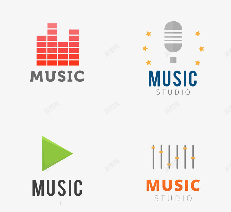 简洁音乐工作室的标志png免抠素材_新图网 https://ixintu.com 标志 音乐 音乐工作室