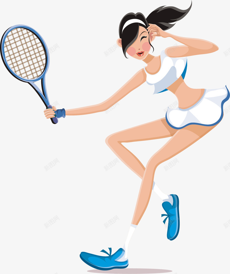 运动时尚美女png免抠素材_新图网 https://ixintu.com 健康类人物 时尚美女 网球 运动