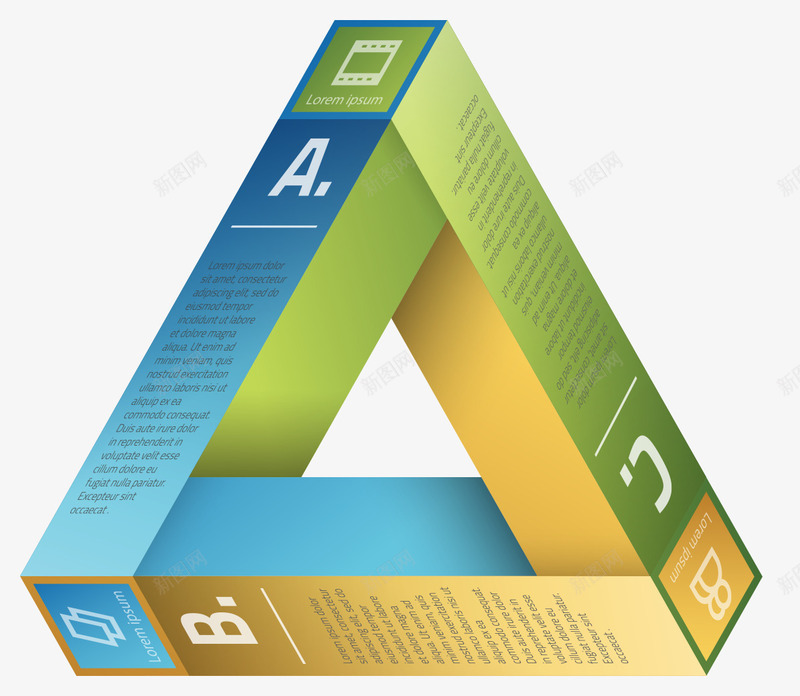 立体架构分析图png免抠素材_新图网 https://ixintu.com 三角 创意 立体