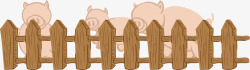 猪圈手绘猪圈矢量图高清图片