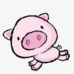 小猪奔跑矢量可爱的小猪高清图片