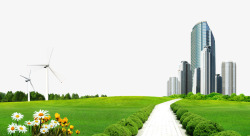 城市建筑绿化背景素材