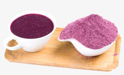 瘦身餐托盘上的紫薯糊高清图片