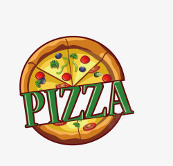 简洁pizza卡通简洁扁平化pizza矢量图高清图片