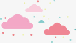 可爱卡通粉红色的云朵矢量图素材