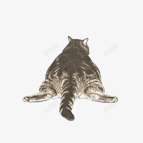 趴着的猫咪png免抠素材_新图网 https://ixintu.com 宠物 手绘动物 猫咪 黑色