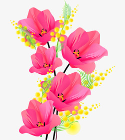 水彩一枝花手绘花卉高清图片