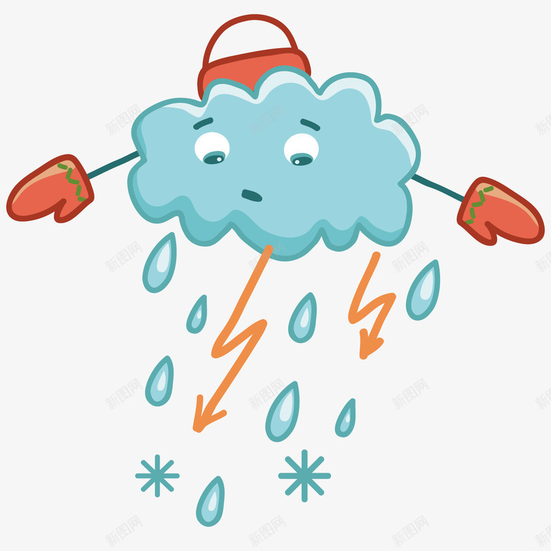 下雨的云矢量图ai免抠素材_新图网 https://ixintu.com 下雨 下雨效果 云朵 卡通素材 可爱 手套 矢量素材 雨雪 矢量图