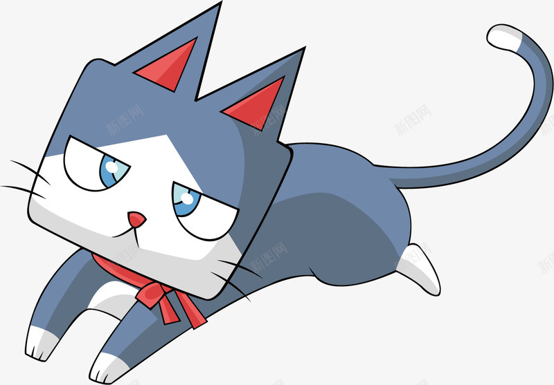 跳跃的小猫咪矢量图ai免抠素材_新图网 https://ixintu.com 创意卡通 动物 可爱 彩色 抽象 运动 矢量图