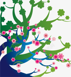 樱花装饰画卡通樱花树与樱花高清图片