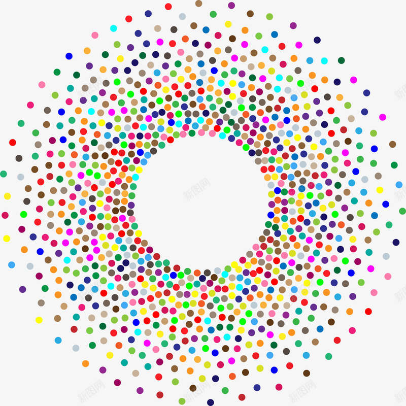 彩色点点圆环png免抠素材_新图网 https://ixintu.com 创意 圆点 圆环 彩色的 散落 花环 装饰 边框