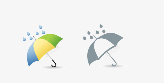 雨伞图标png_新图网 https://ixintu.com 图标 天气 扁平化 清新 简洁 雨伞