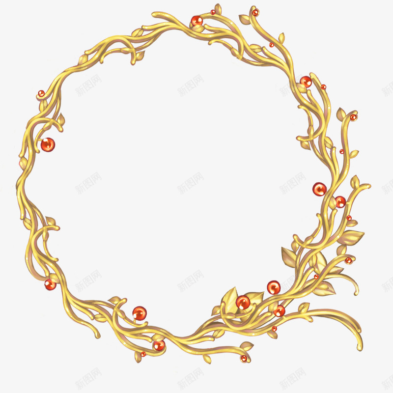 金色美丽圆环png免抠素材_新图网 https://ixintu.com 圆环 漂亮的环 花环 装饰环