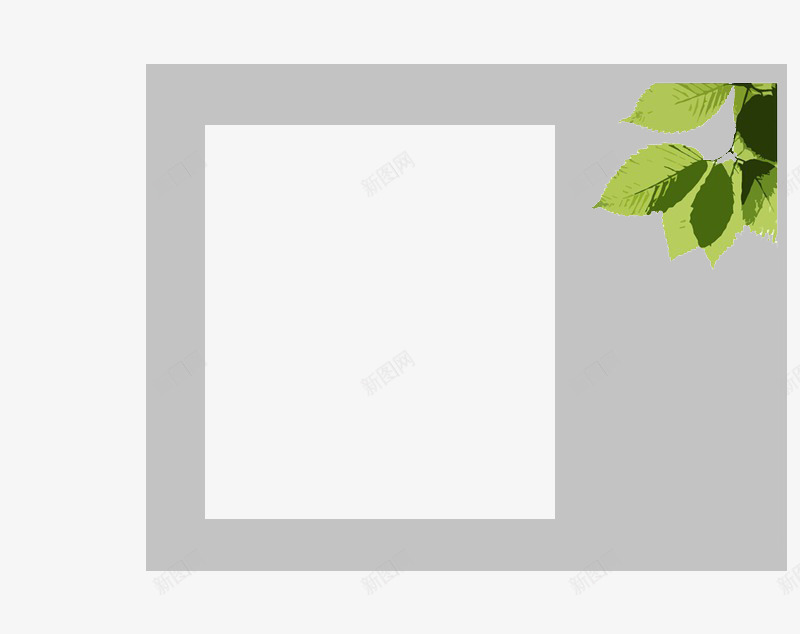 绿色叶子相框png免抠素材_新图网 https://ixintu.com 相框 简洁 绿叶 边框