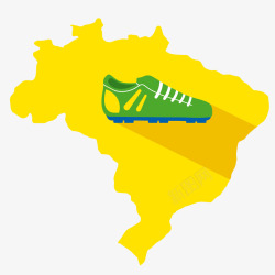 巴西地图扁平化彩色巴西地图世界杯矢量图高清图片