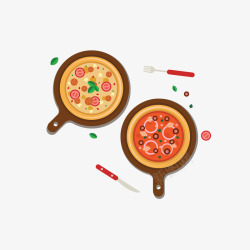 简洁彩色卡通意大利披萨矢量图素材
