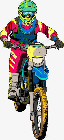 野外骑行野外摩托车比赛矢量图高清图片