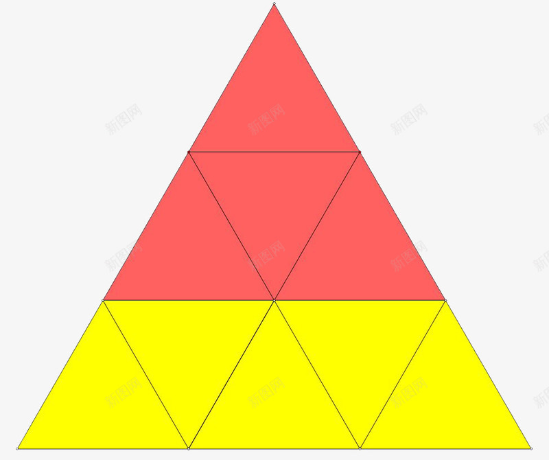 红黄色三角形png免抠素材_新图网 https://ixintu.com 三角形 几何图形 红色 组合 黄色