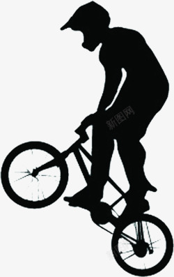 黑色自行车运动员剪影奥运会素材