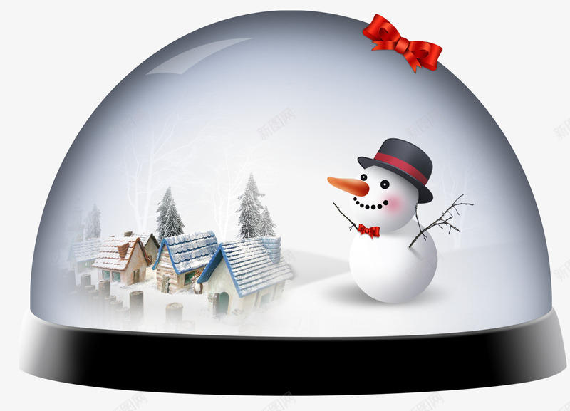 半圆圣诞水晶球png免抠素材_新图网 https://ixintu.com 半圆 圣诞 水晶球 雪人