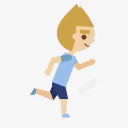 黑人跑步锻炼卡通扁平化跑步的人物矢量图高清图片