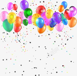 多彩气球升空素材