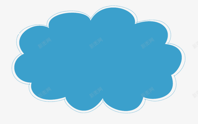 卡通蓝色云朵产品边框png免抠素材_新图网 https://ixintu.com 产品边框 卡通边框 蓝色云朵边框 蓝色边框 边框