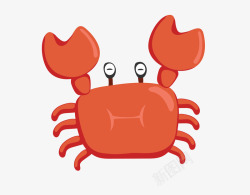 简洁螃蟹卡通简洁扁平化螃蟹矢量图高清图片